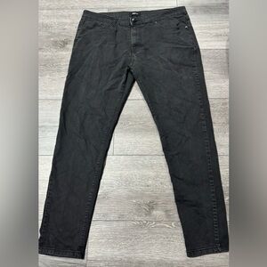 men black fn denim jeans 38 tapered slim straight black